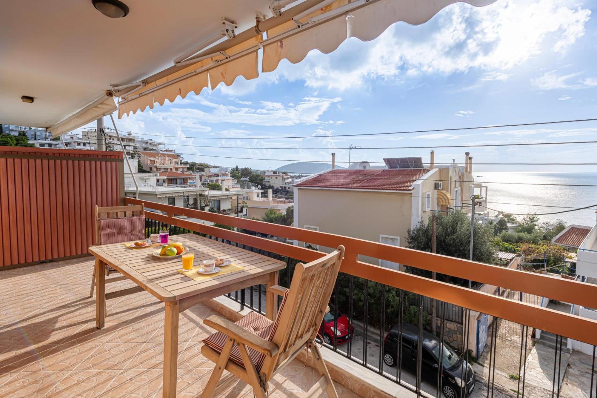Sea View Apartment 100M From The Beach Saronida Esterno foto